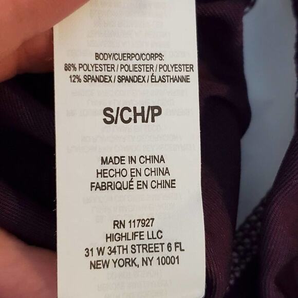 REEBOK logo blackberry wine high rise active athletic leggings size small NEW!!! - Picture 6 of 6